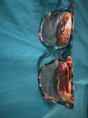 Women's Teal and Coral Tortoiseshell Sunglasses